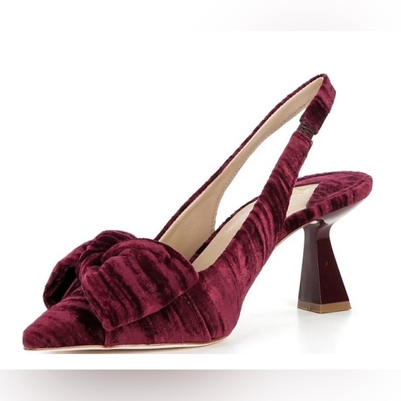 ANTONIO MELANI Lenore Burgundy Velvet Heels - Picture 2 of 5